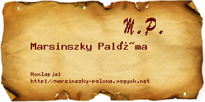 Marsinszky Palóma névjegykártya